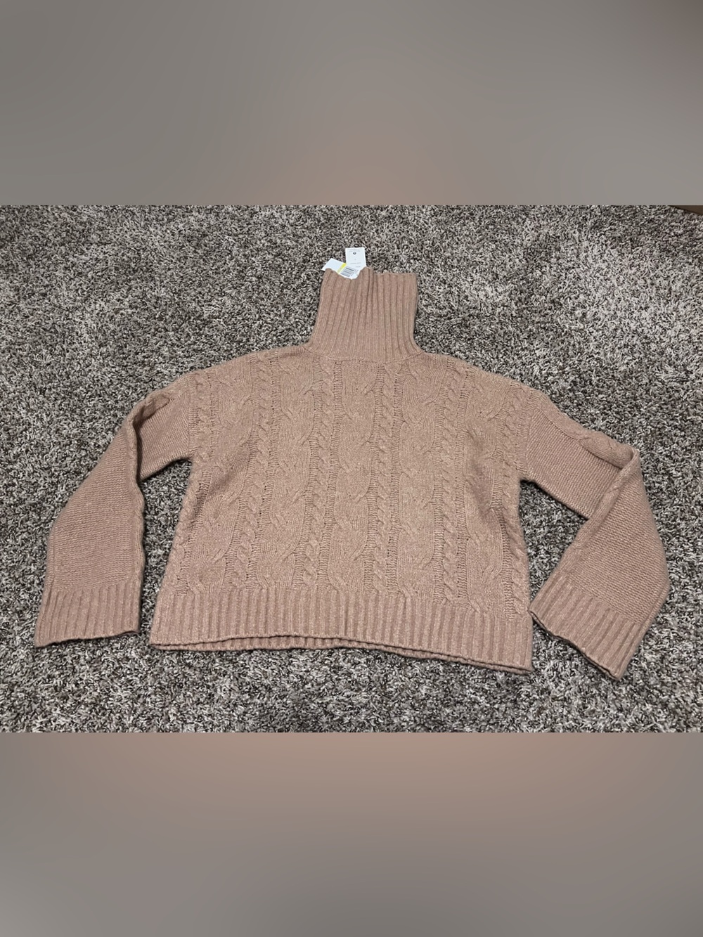 NWT Pink Rose Cable Knit Turtleneck Sweater Sz Medium